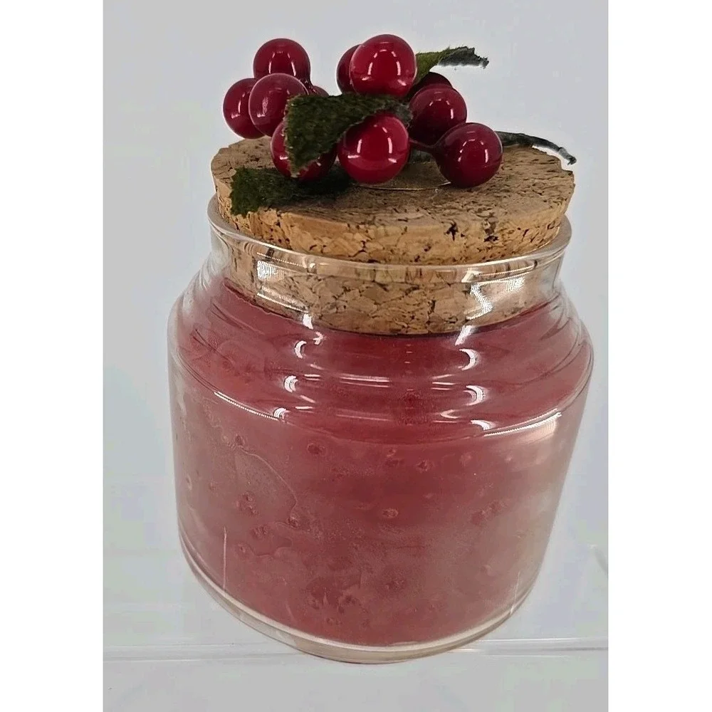 VTG NEW Original Recipe Scent By Mrs. Baker, 26 Oz Jar Candle W/ Holly Berry Top